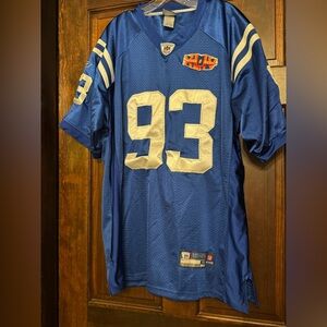 Dwight Freeney Reebok NFL Colts #93 Jersey Blue Size XL/2XL Size 56 Super Bowl